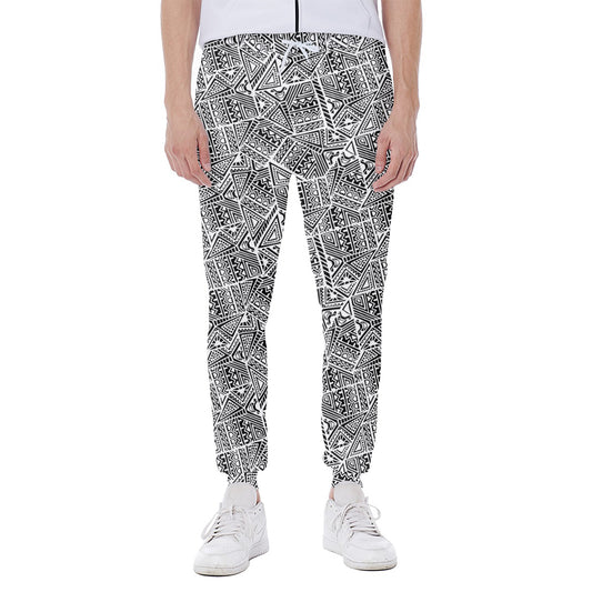 Ancient Aztec Tribal Pattern Print Scuba Joggers