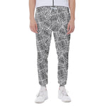 Ancient Aztec Tribal Pattern Print Scuba Joggers
