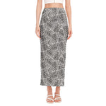 Ancient Aztec Tribal Pattern Print Side Slit Maxi Skirt