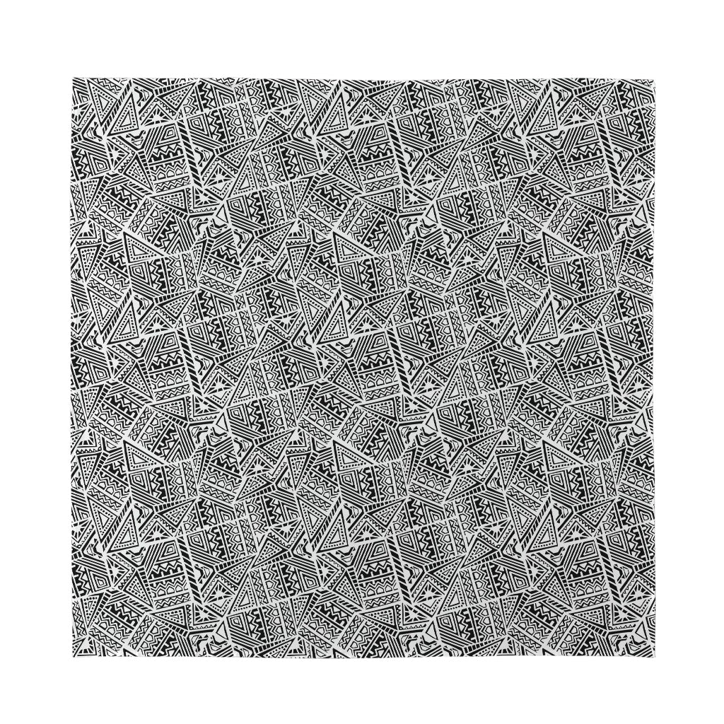 Ancient Aztec Tribal Pattern Print Silk Bandana