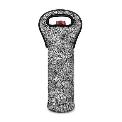 Ancient Aztec Tribal Pattern Print Single Neoprene Wine Tote