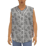 Ancient Aztec Tribal Pattern Print Sleeveless Baseball Jersey