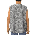 Ancient Aztec Tribal Pattern Print Sleeveless Baseball Jersey