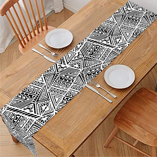 Ancient Aztec Tribal Pattern Print Table Runner