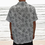 Ancient Aztec Tribal Pattern Print Textured Short Sleeve Shirt