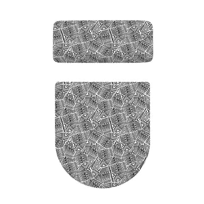 Ancient Aztec Tribal Pattern Print Toilet Lid And Tank Cover Set