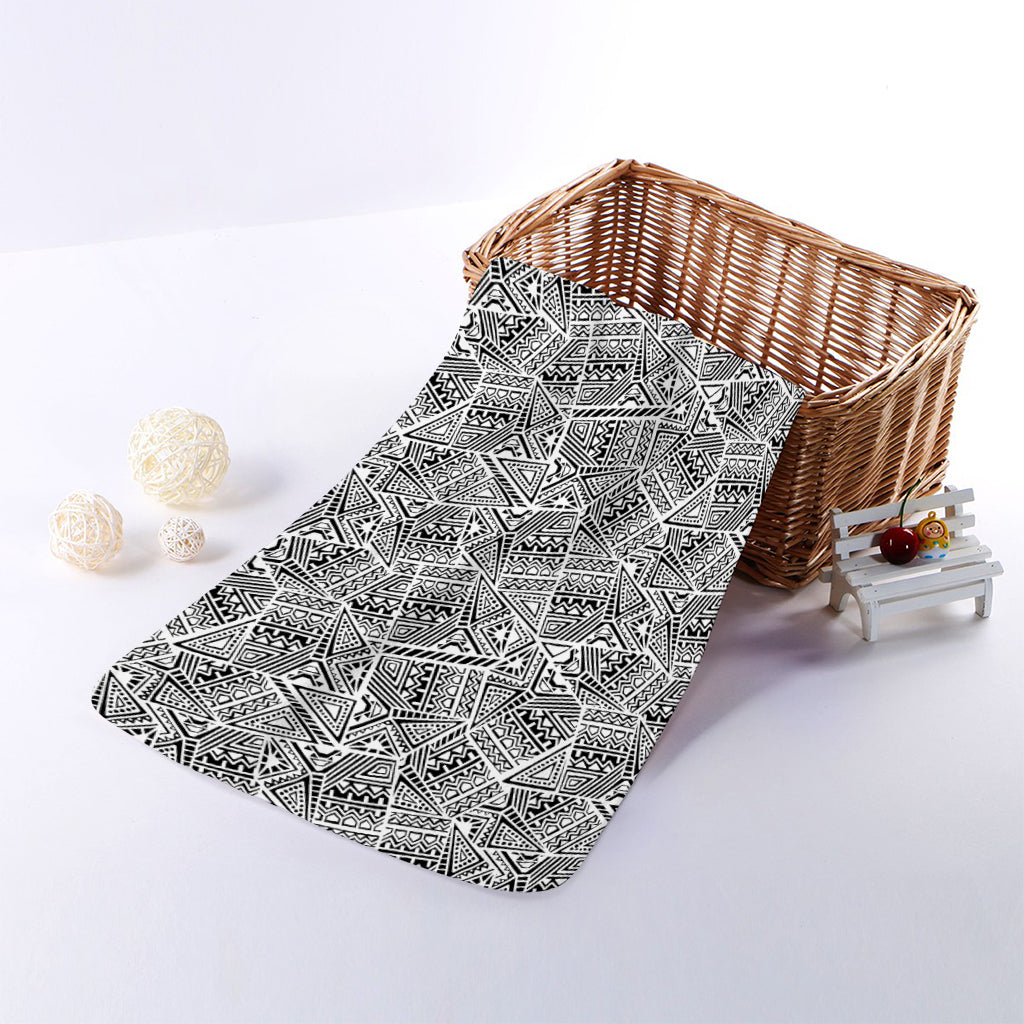 Ancient Aztec Tribal Pattern Print Towel