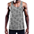 Ancient Aztec Tribal Pattern Print Men's Workout Tank Top