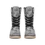 Ancient Aztec Tribal Pattern Print Winter Boots