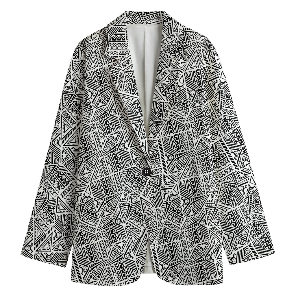 Ancient Aztec Tribal Pattern Print Women's Blazer