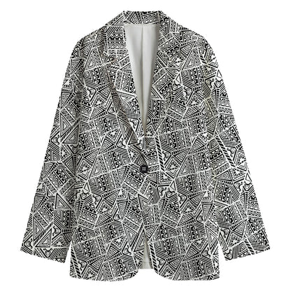 Ancient Aztec Tribal Pattern Print Women's Blazer