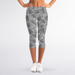 Ancient Aztec Tribal Pattern Print Women's Capri Leggings