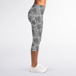 Ancient Aztec Tribal Pattern Print Women's Capri Leggings
