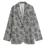 Ancient Aztec Tribal Pattern Print Women's Cotton Blazer