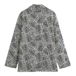 Ancient Aztec Tribal Pattern Print Women's Cotton Blazer