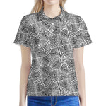 Ancient Aztec Tribal Pattern Print Women's Polo Shirt