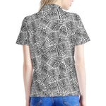 Ancient Aztec Tribal Pattern Print Women's Polo Shirt