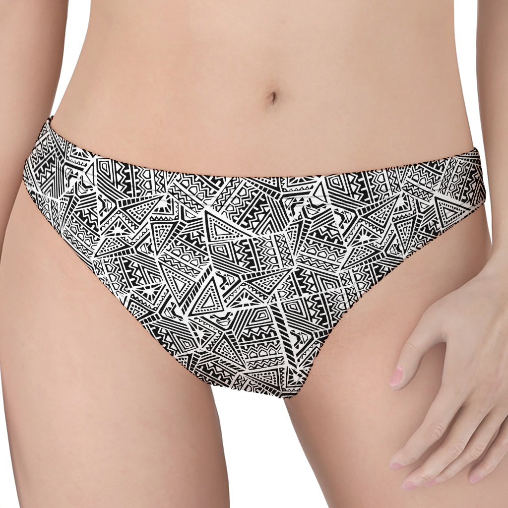 Ancient Aztec Tribal Pattern Print Women's Thong