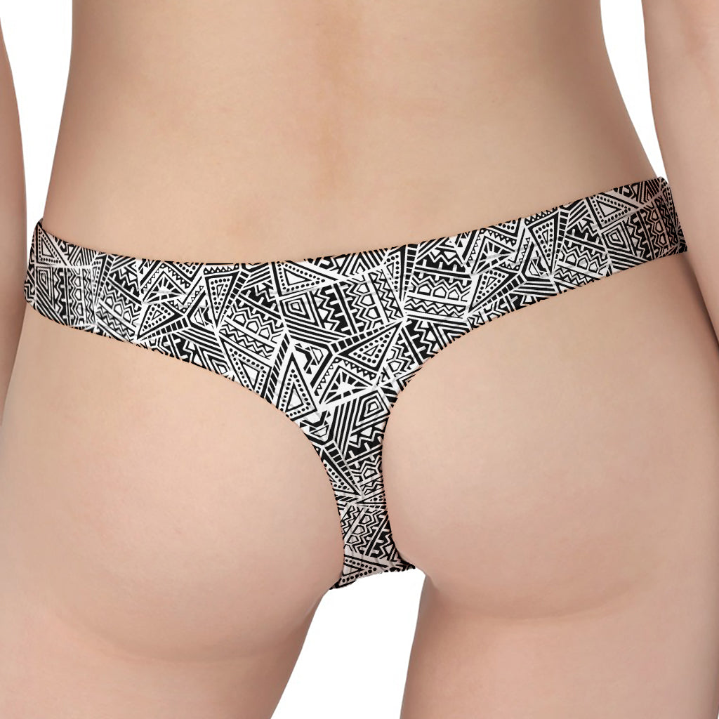 Ancient Aztec Tribal Pattern Print Women's Thong