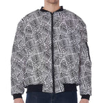 Ancient Aztec Tribal Pattern Print Zip Sleeve Bomber Jacket