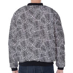 Ancient Aztec Tribal Pattern Print Zip Sleeve Bomber Jacket