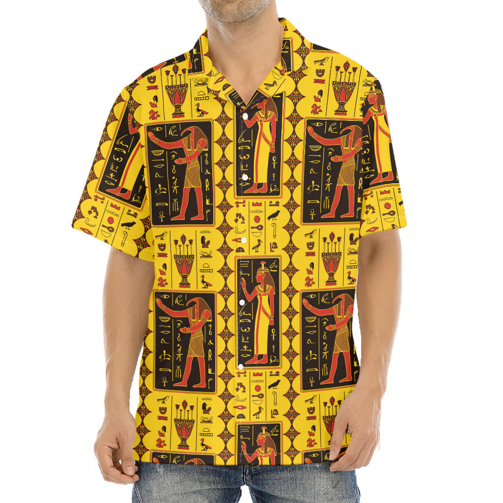 Ancient Egypt Pattern Print Aloha Shirt