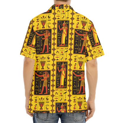 Ancient Egypt Pattern Print Aloha Shirt