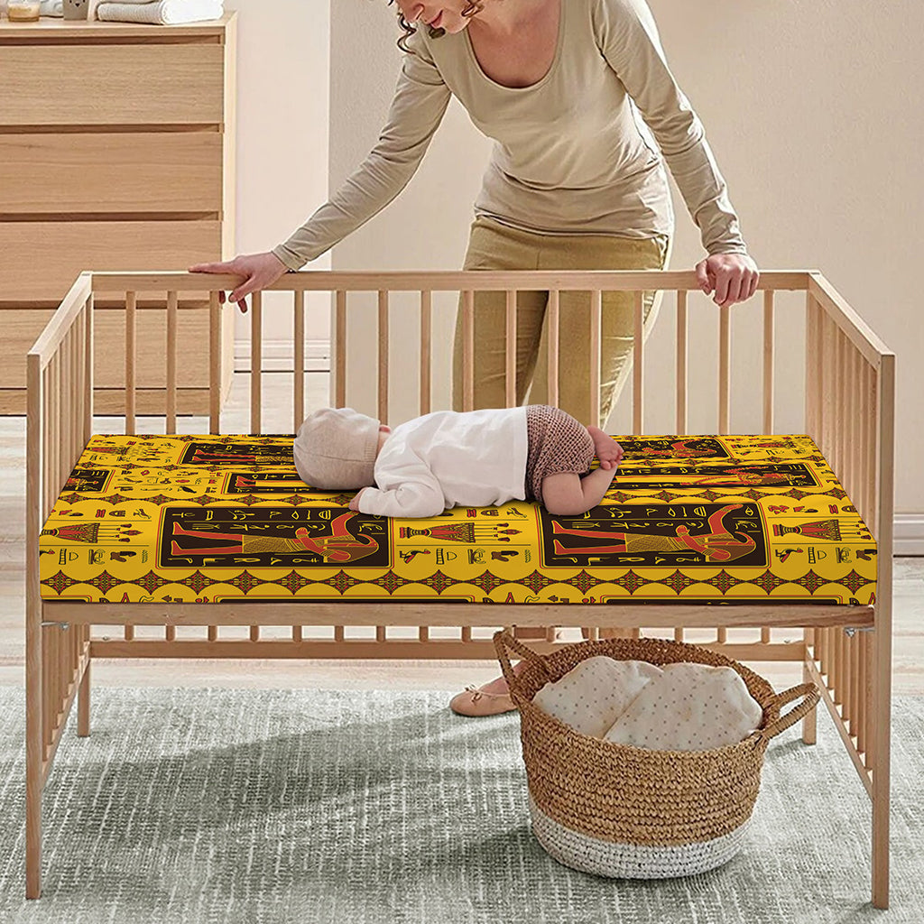 Ancient Egypt Pattern Print Baby Crib Sheet
