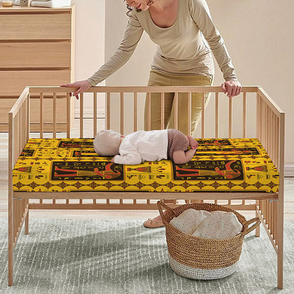 Ancient Egypt Pattern Print Baby Crib Sheet