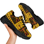 Ancient Egypt Pattern Print Black Chunky Shoes