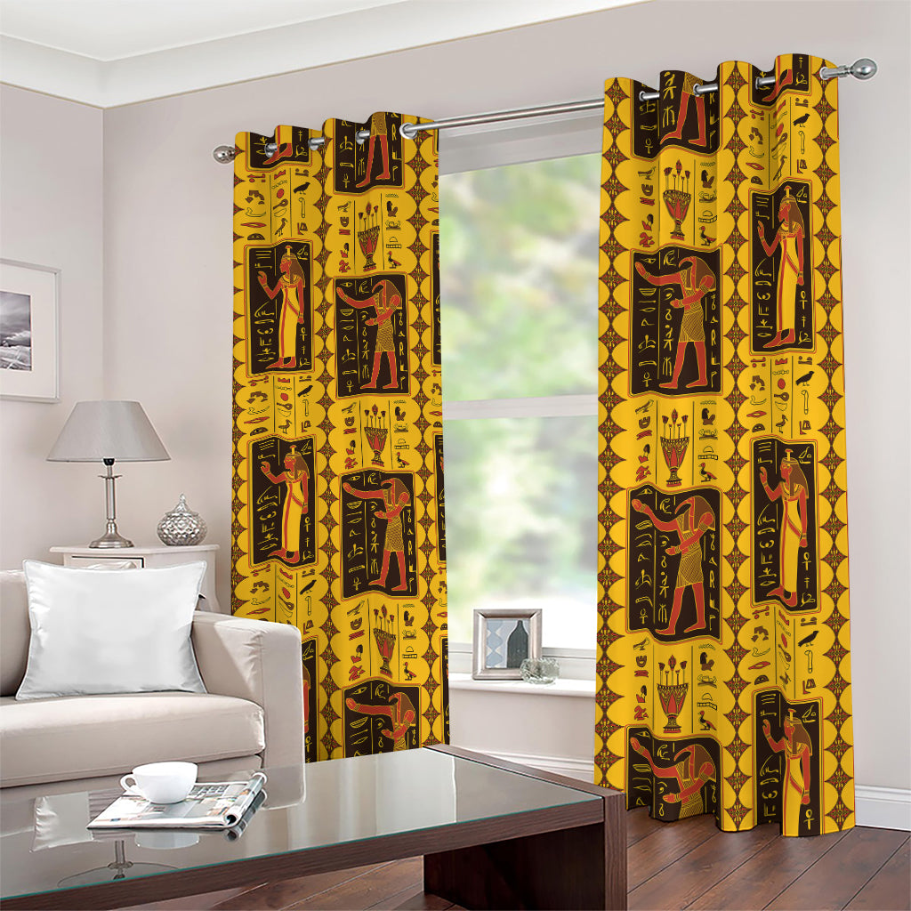 Ancient Egypt Pattern Print Blackout Grommet Curtains