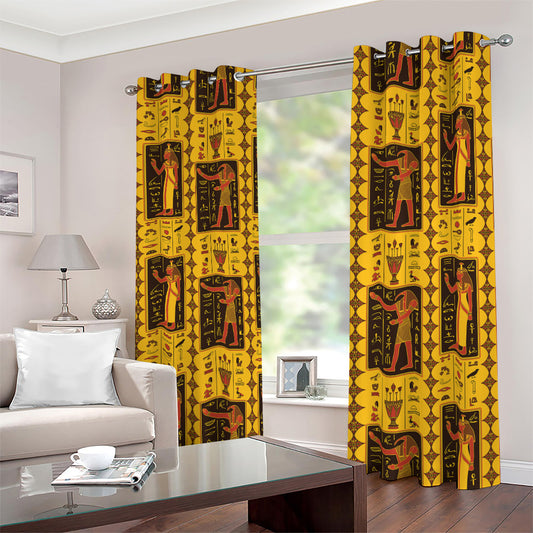 Ancient Egypt Pattern Print Blackout Grommet Curtains