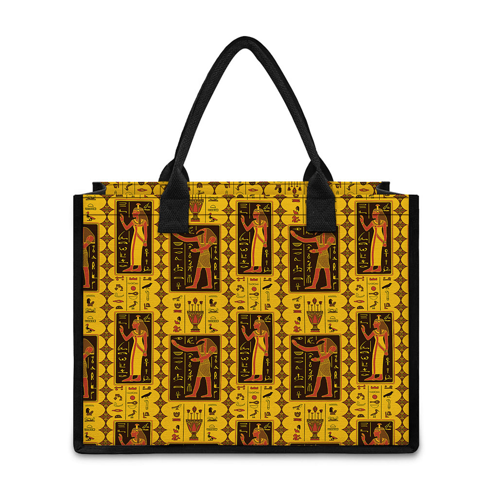 Ancient Egypt Pattern Print Canvas Tote Bag