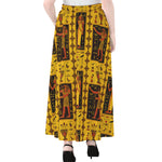 Ancient Egypt Pattern Print Chiffon Maxi Skirt