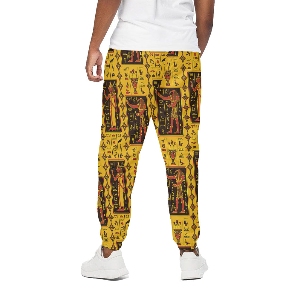 Ancient Egypt Pattern Print Cotton Pants