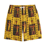 Ancient Egypt Pattern Print Cotton Shorts