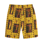 Ancient Egypt Pattern Print Cotton Shorts