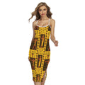 Ancient Egypt Pattern Print Cross Back Cami Dress