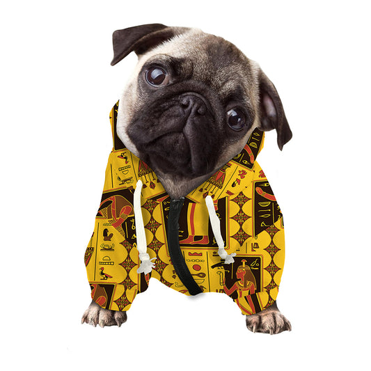 Ancient Egypt Pattern Print Dog Zip Up Hoodie