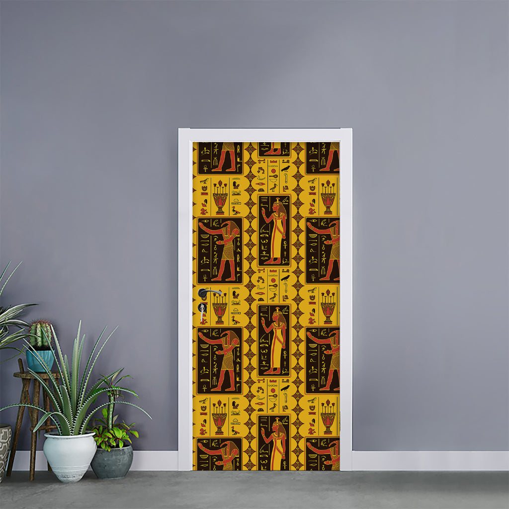 Ancient Egypt Pattern Print Door Sticker