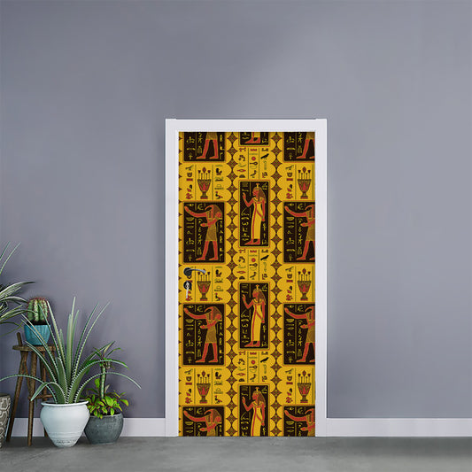 Ancient Egypt Pattern Print Door Sticker