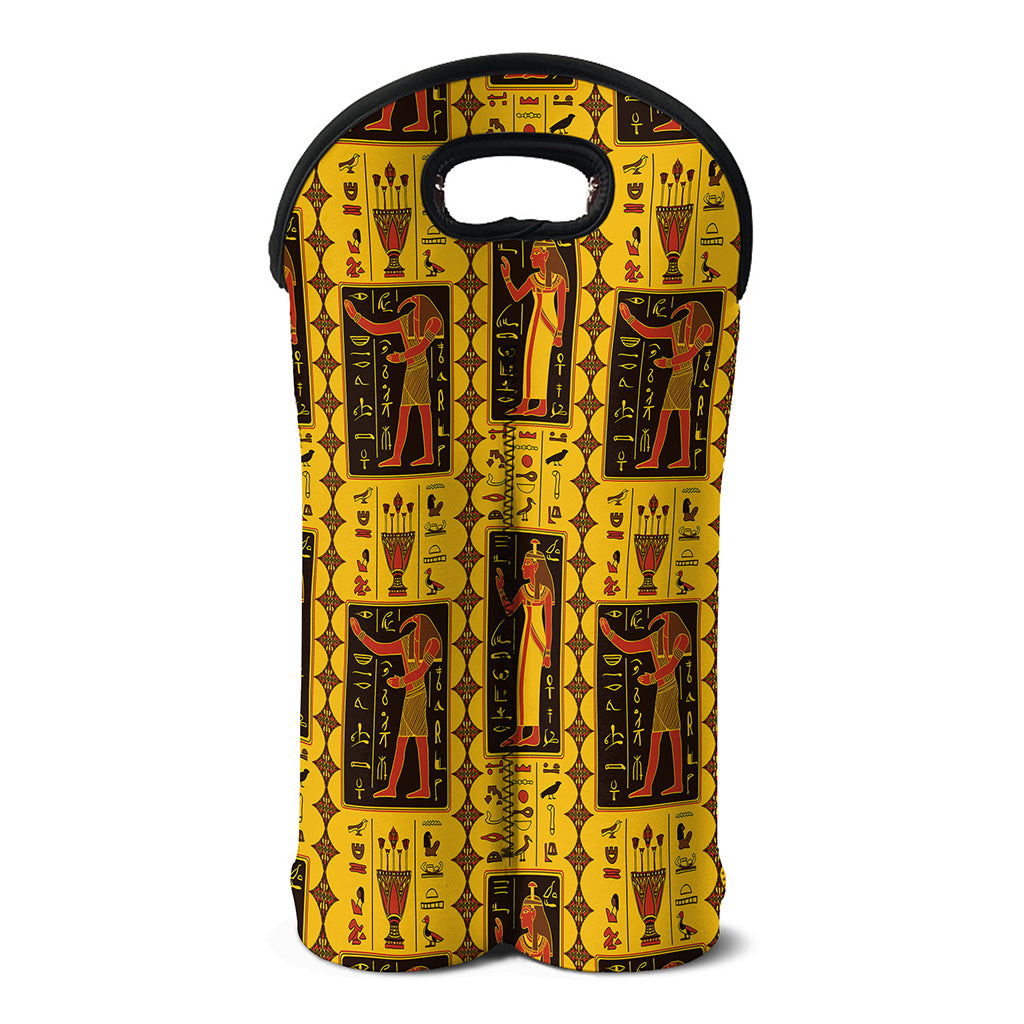 Ancient Egypt Pattern Print Double Neoprene Wine Tote