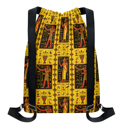 Ancient Egypt Pattern Print Drawstring Backpack