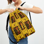 Ancient Egypt Pattern Print Drawstring Backpack