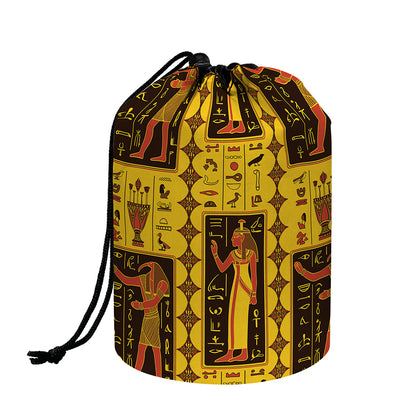 Ancient Egypt Pattern Print Drawstring Makeup Bag
