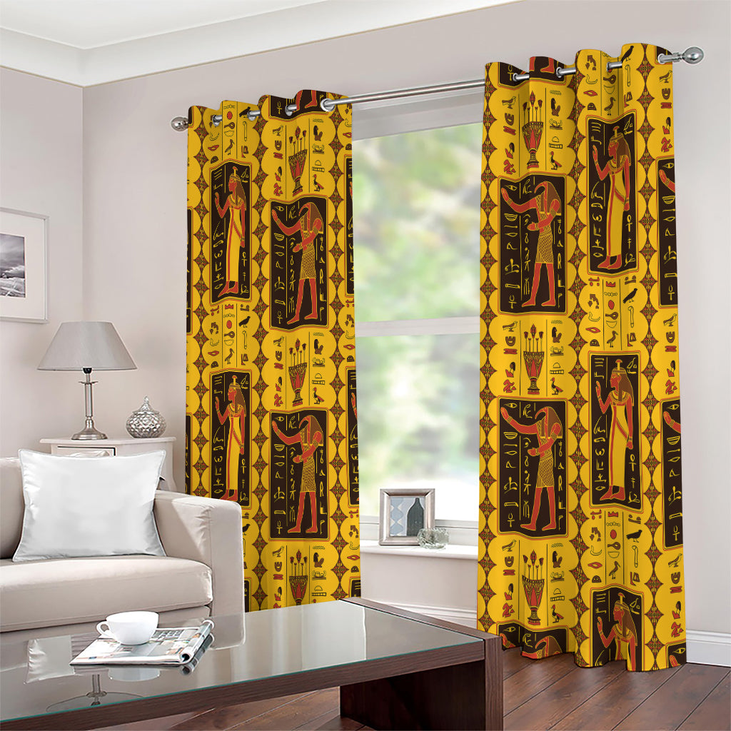 Ancient Egypt Pattern Print Extra Wide Grommet Curtains