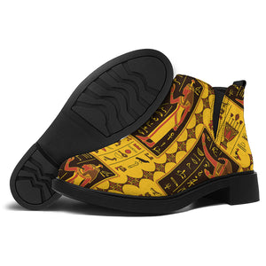 Ancient Egypt Pattern Print Flat Ankle Boots