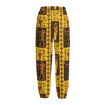 Ancient Egypt Pattern Print Fleece Lined Knit Pants