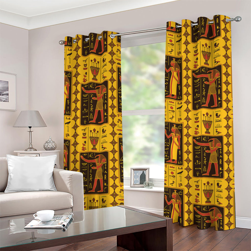 Ancient Egypt Pattern Print Grommet Curtains