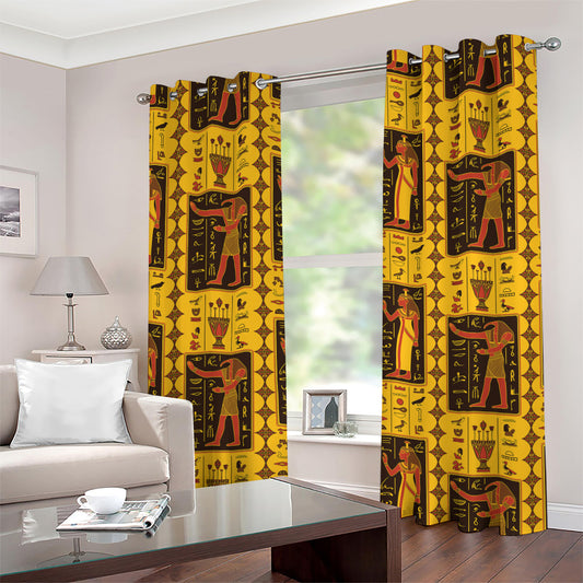 Ancient Egypt Pattern Print Grommet Curtains
